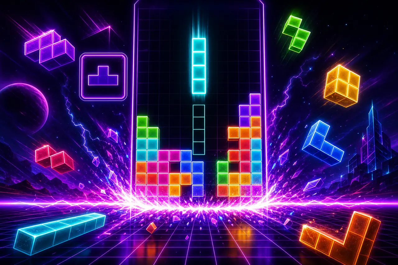 Neon Tetromino Rush